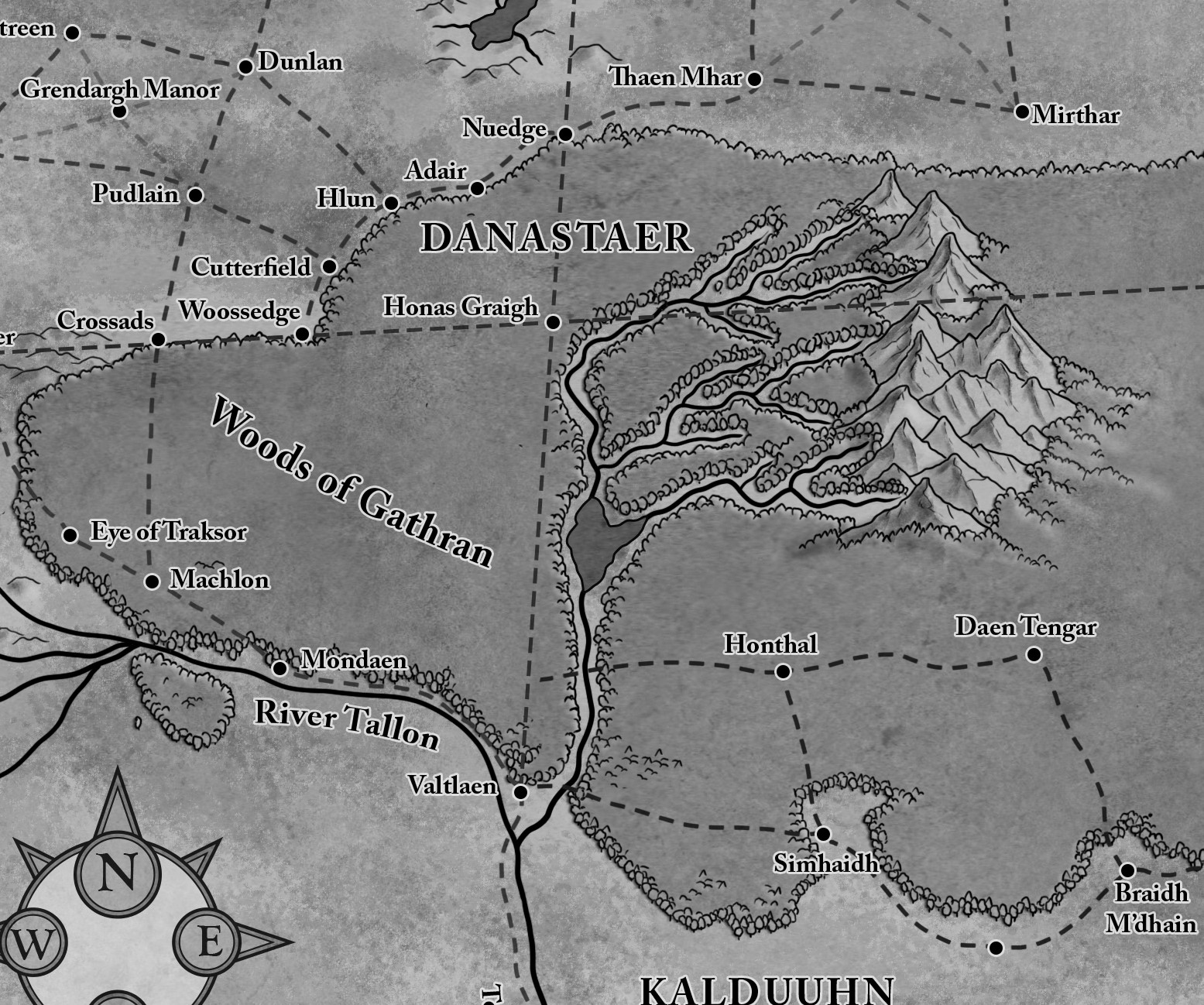 Map of Honas Graigh