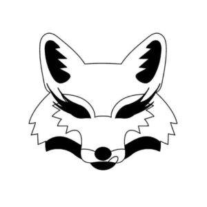 Fox Head in black and white pen and ink style