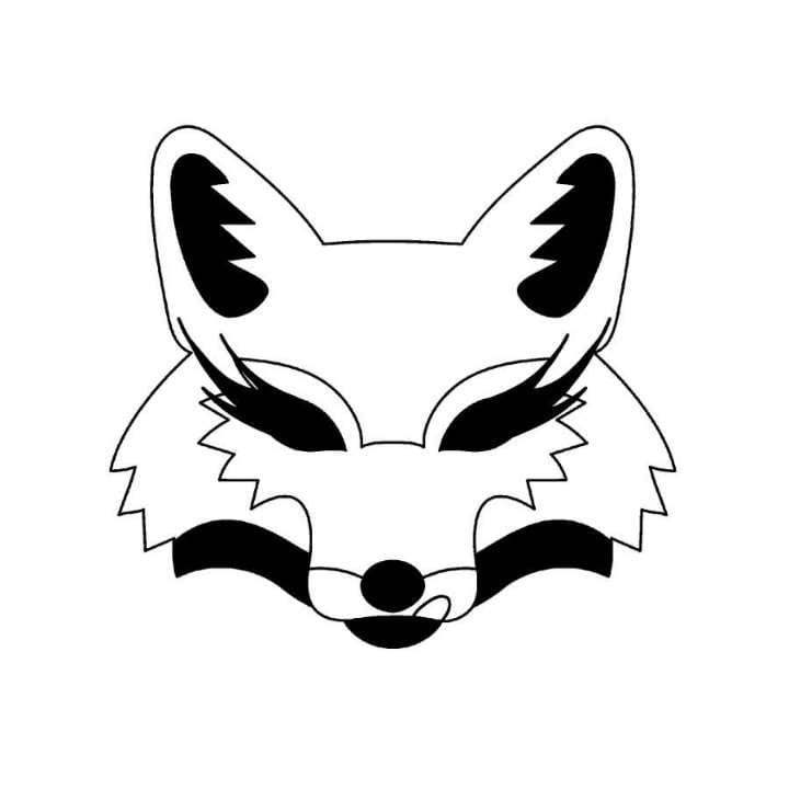 Fox Head in black and white pen and ink style