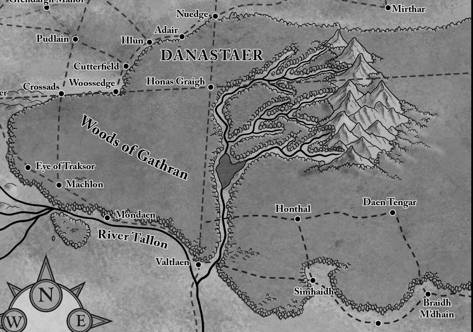 Map of Danastaer from Ulff Lehmann's Shattered series